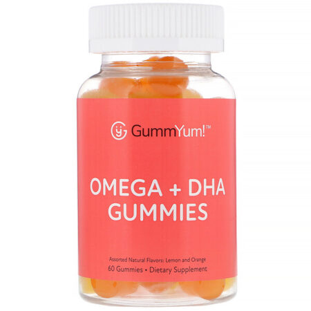 GummYum!, Gomas de Ômega + DHA, Sabores Naturais Sortidos, 60 Gomas