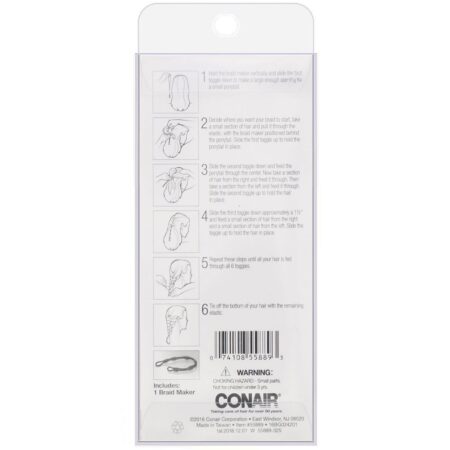 Conair, Acessório para fazer tranças para trança francesa ou rabo de cavalo trançado, 1 peça - Image 2