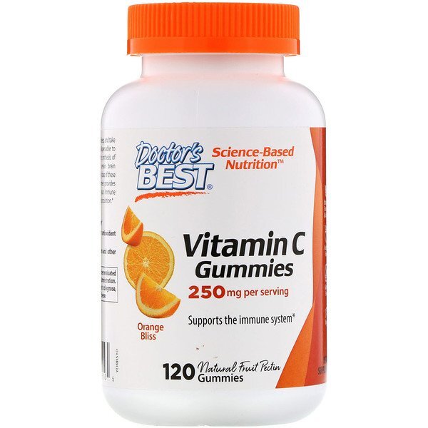 Doctor's Best, Jujubas de Vitamina C, Satisfação de Laranja, 250 mg, 120 Jujubas