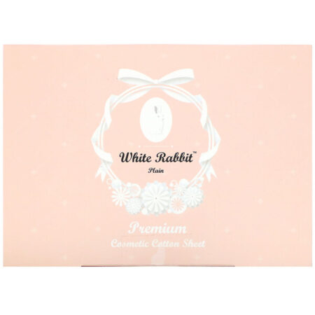 White Rabbit, Premium Cosmetic Cotton Sheet, Plain, 200 Sheets