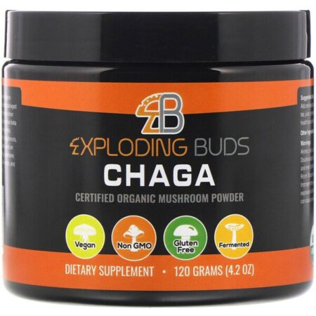 Exploding Buds, Chaga, Pó de Cogumelo Orgânico Certificado, 120 g (4,2 oz)