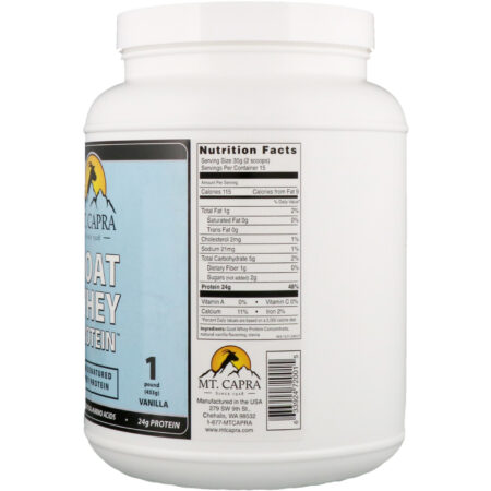 Mt. Capra, Proteína Whey de Cabra, Baunilha, 453 g - Image 2