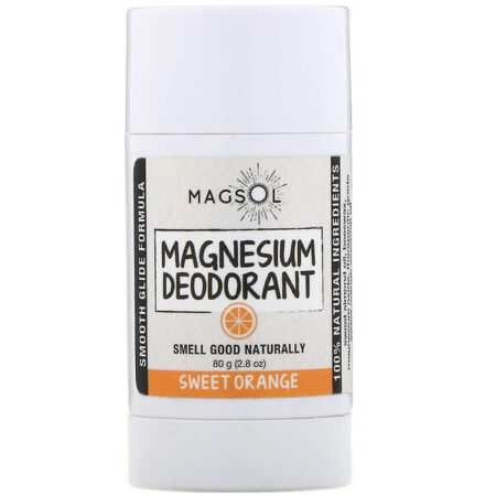 Magsol, Desodorante de Magnésio, Laranja Doce, 2,8 oz (80 g)