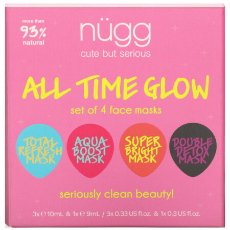 Nugg, All Time Glow, Face Mask Set, 4 Masks