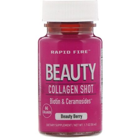 RAPIDFIRE, Beauty, Dose de Colágeno, Biotina e Ceramosides, Beauty Berry, 6 g, 50 ml (1,7 oz)