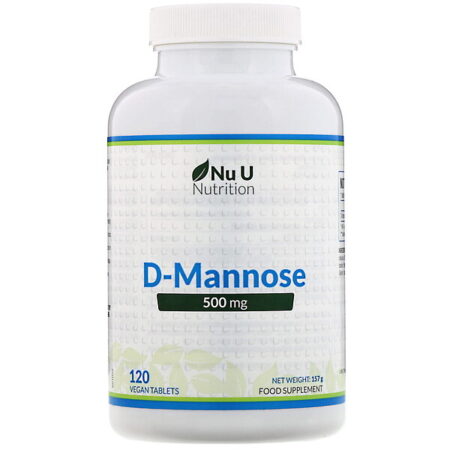 Nu U Nutrition, D-Manose, 500 mg, 120 Comprimidos Veganos