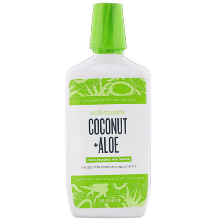 Schmidt's, Plant-Powered Mouthwash, Coconut + Aloe, 16 fl oz (473 ml)