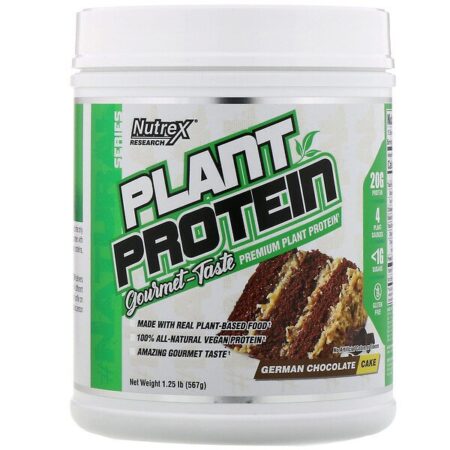 Nutrex Research, Natural Series, Proteína Vegetal, Bolo de Chocolate Alemão, 1,25 lb (567 g)