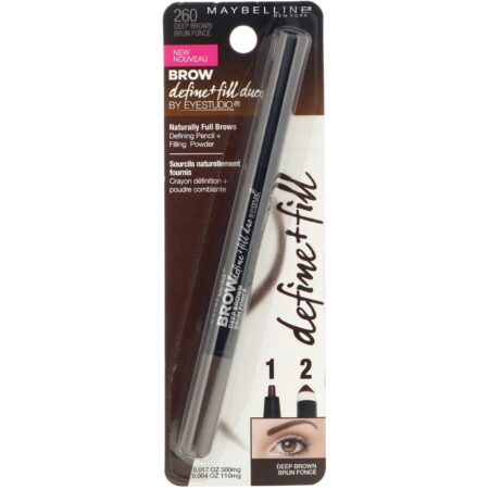 Maybelline, Eye Studio, Brow Define + Fill Duo, 260 Deep Brown, 500 mg - Image 2