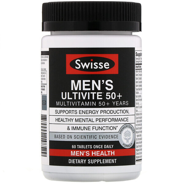 Swisse, Multivitamínico Men's Ultivite 50+, 60 Comprimidos