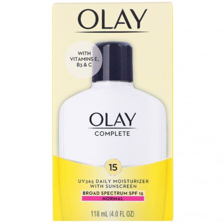 Olay, Hidratante diário completo, UV365, SPF 15, Normal, 118 ml (4,0 fl oz) - Image 2