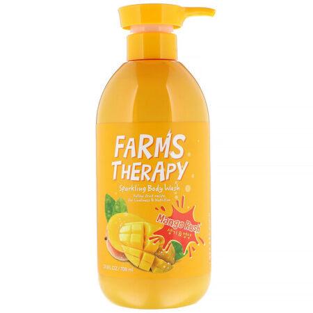 Doori Cosmetics, Farms Therapy, Sabonete líquido espumante para o corpo, Manga adrenalina, 700 ml