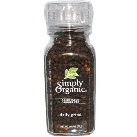 Simply Organic, Moenda Diária, Pimenta Preta em Grãos, 2,65 oz (75 g) - Image 2