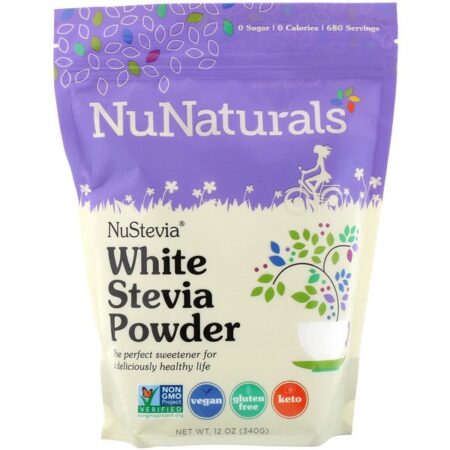 NuNaturals, NuStevia, Pó de Estévia Branco, 12 oz (340 g)