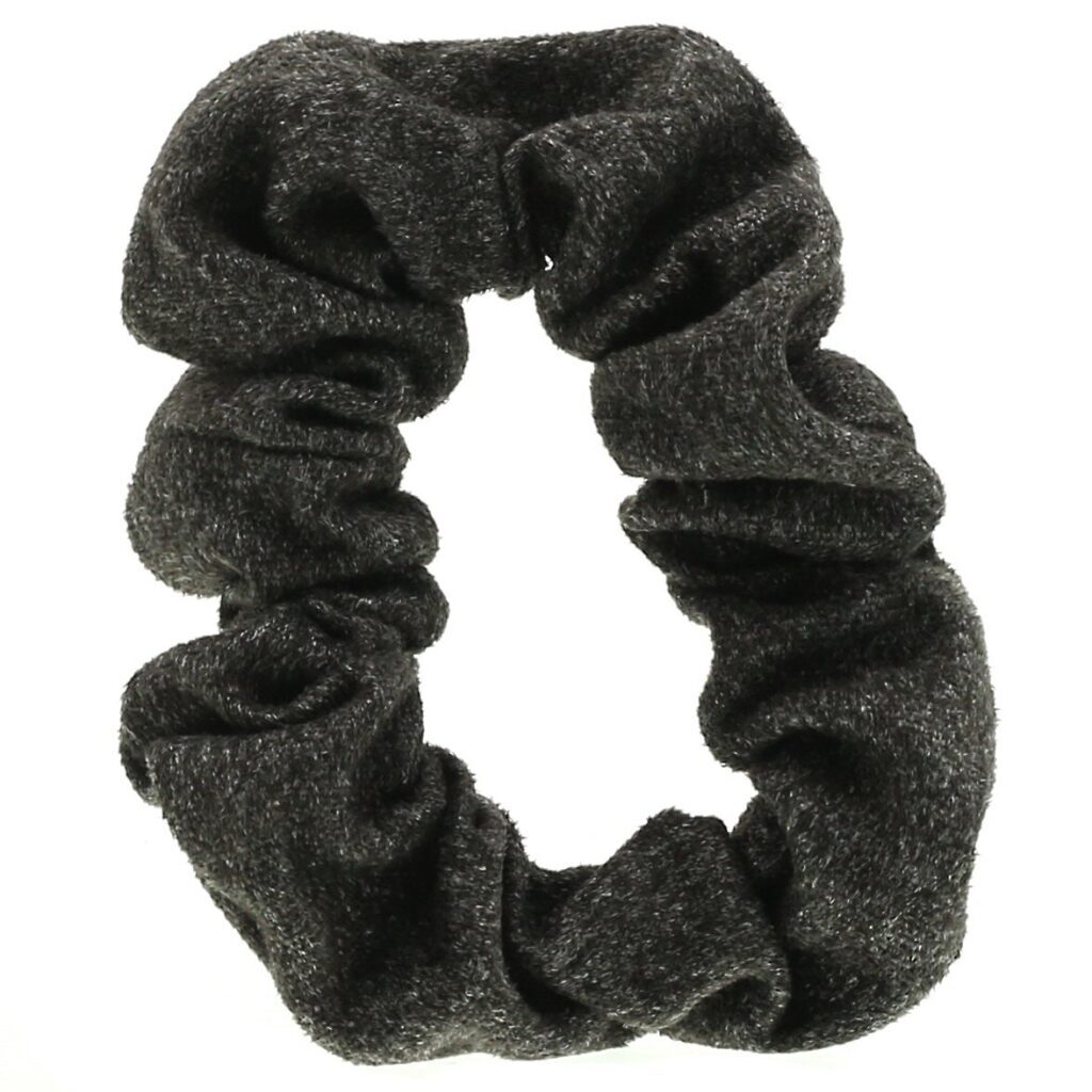 Kitsch, Presilhas Elásticas de Veludo, Preto/Cinza, Pacote com 5 - Imagem 3