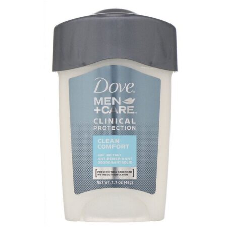 Dove, Men+Care, Proteção Clínica, Desodorante Antitranspirante, Clean Comfort, 48 g (1,7 oz)