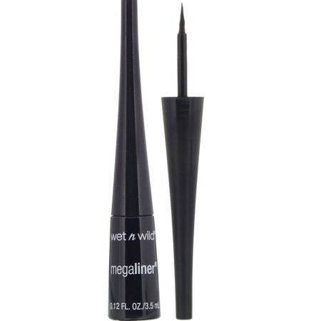 Wet n Wild, Delineador líquido MegaLiner, preto, 3,5 ml (0,12 fl oz)