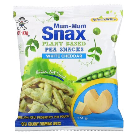 Hot Kid, Mum-Mum Snax, Baked Pea Snacks, For Ages 24 Months+, White Cheddar, 5 Pouches, 1.76 oz (50 g) - Image 3