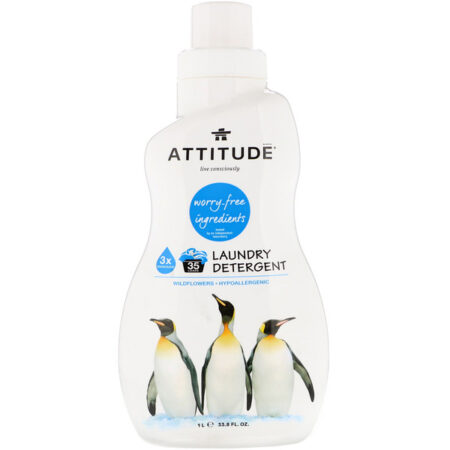 ATTITUDE, Laundry Detergent, Wildflowers, 33.8 fl oz (1 l)