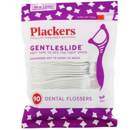 Plackers, Gentleslide, Limpador Dental, Hortelã, 90 Unidades