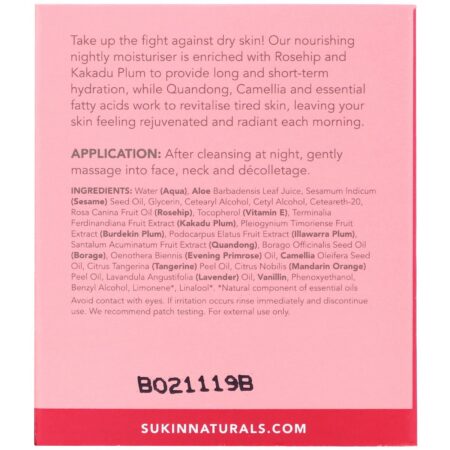 Sukin, Enriching Night Cream, Rosehip, 4.06 fl oz (120 ml) - Image 3