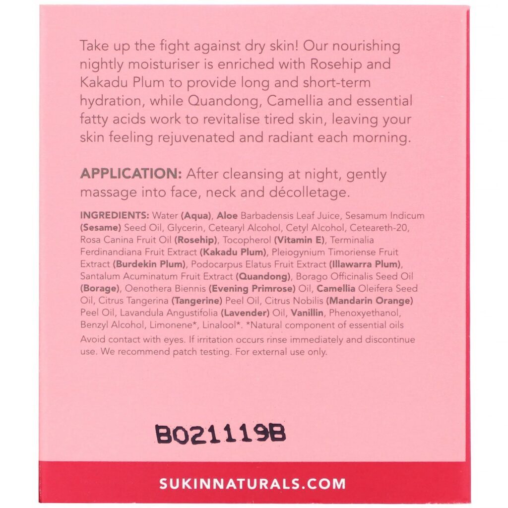 Sukin, Enriching Night Cream, Rosehip, 4.06 fl oz (120 ml) - Imagem 3