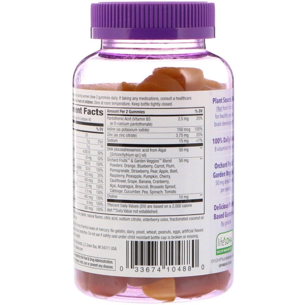 Nature's Way, Alive! Multivitamínico Pré-Natal com DHA Vegetal, Sabor Morango/Limão, 90 Gomas - Imagem 3