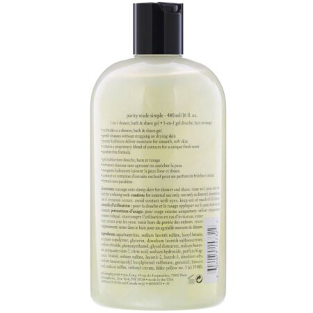 Philosophy, Purity Made Simple, gel corporal 3 em 1 banho e barba, 480 ml - Image 2