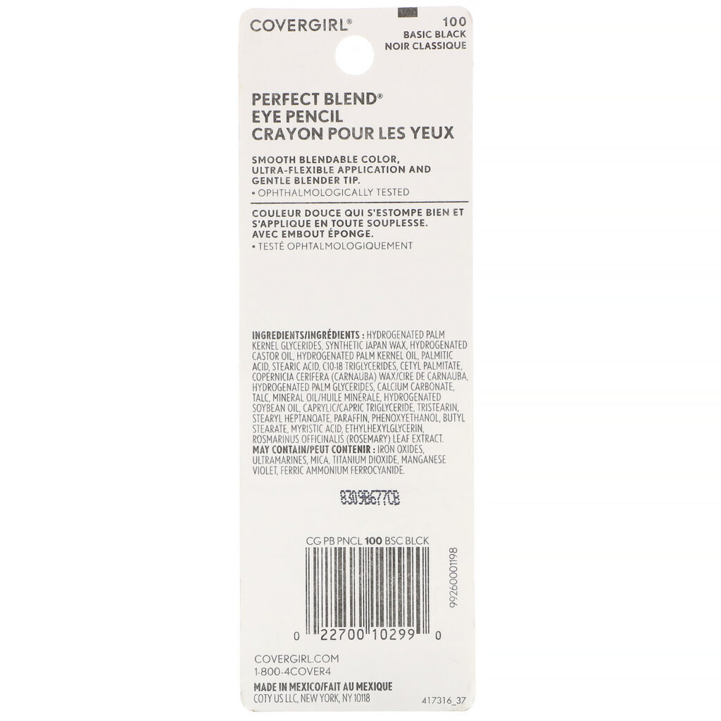Covergirl, Perfect Blend, Lápis de olho, 100 Preto básico, 0,85 g - Imagem 3