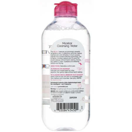 Garnier, SkinActive, Água micelar, Removedor de maquiagem tudo em um só produto, para todos os tipos de pele, 400 ml - Image 2