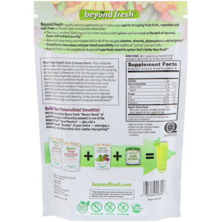 Beyond Fresh, Fresco do oceano, algas orgânicas, algas marinhas e minerais do mar Master Blend, sabor natural, 6,35 onças (180 g) - Imagem 2