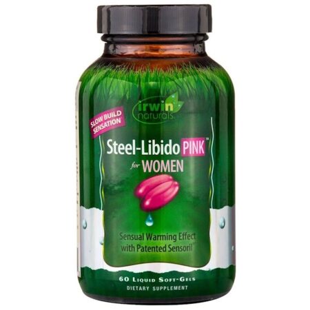 Irwin Naturals, Steel-Libido, Rosa, para Mulher, 60 Cápsulas Líquidas em gel