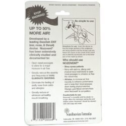 Scandinavian Formulas, Aparelho Anti-Ronco NoZovent, 2 Aparelhos Respiratórios de Tamanho Médio