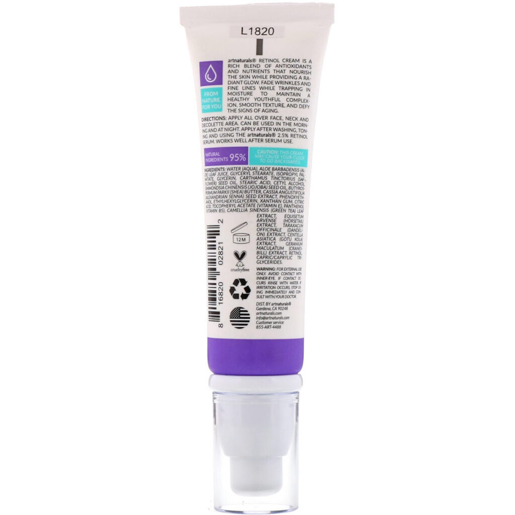 Artnaturals, Retinol Cream, Age Defense + Moisturizing Formula, 1.7 oz (50 ml) - Imagem 2