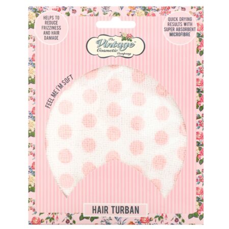 The Vintage Cosmetic Co., Hair Turban, Pink Polka Dot, 1 Count - Image 2