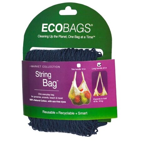 ECOBAGS, Saco de Corda, Coleção do Mercado, Punho 22, Azul da Tempestade, 1 saco