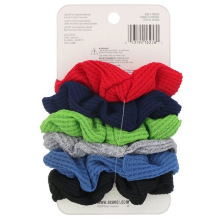 Scunci, Elástico de cabelo tipo scrunchies Thermal Twister Effortless Beauty, cores variadas, 6 peças - Image 2