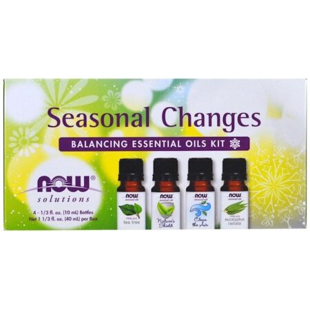 Now Foods, Seasonal Changes, kit de óleos essenciais de equilíbrio, 4 frascos, 10 ml cada