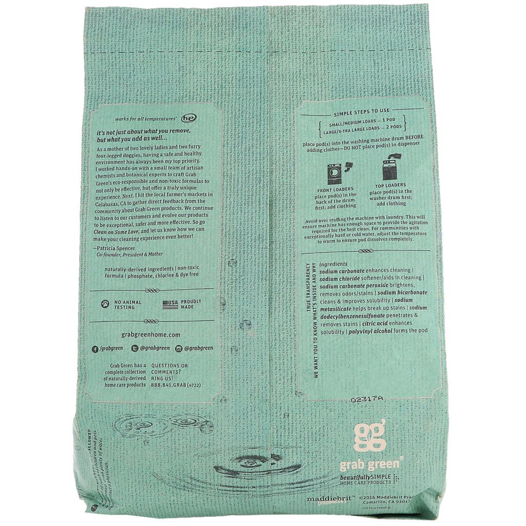 Grab Green, Stoneworks, Cápsulas de Detergente de Roupas, Chuva, 50 Cargas, 1,65 lbs (750 g) - Imagem 2
