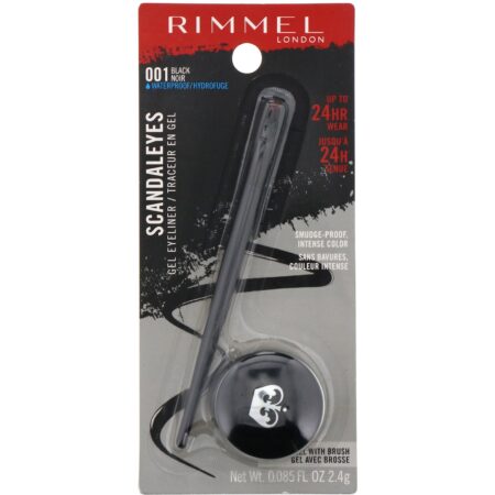 Rimmel London, Scandaleyes Gel Eyeliner, 001 Black, 0.085 fl oz (2.4 g) - Image 3