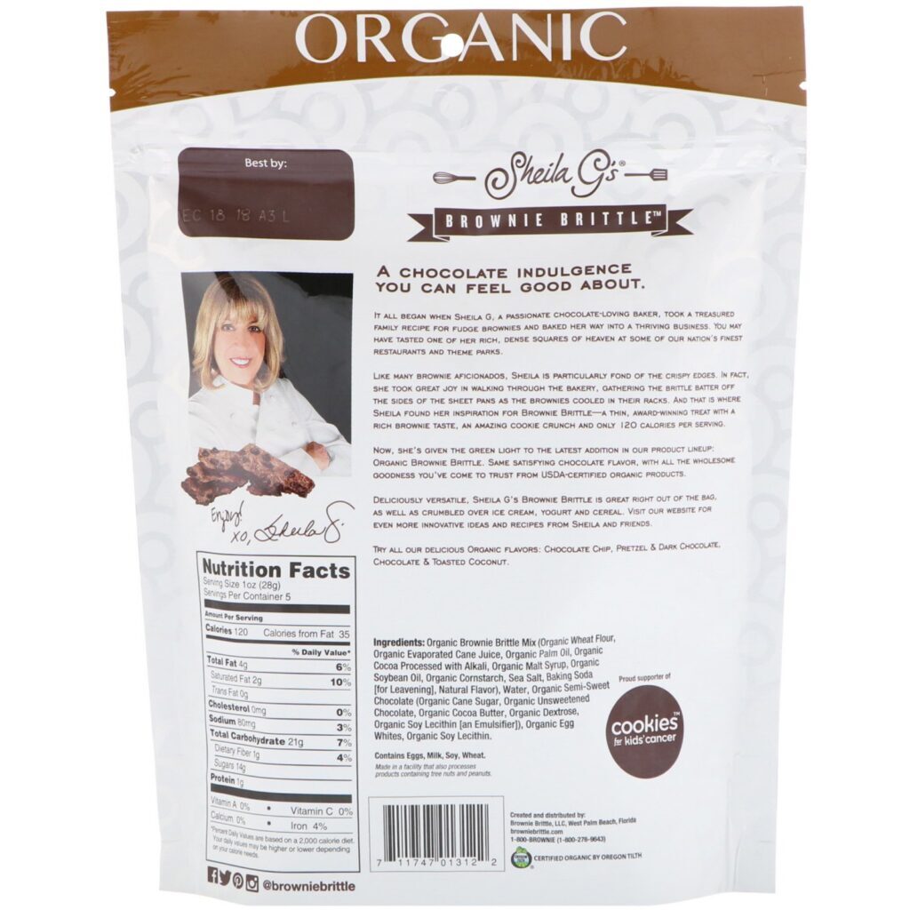 Sheila G's, Orgânico, Brownie Brittle, Gotas de Chocolate, 5 oz (142 g) - Imagem 2
