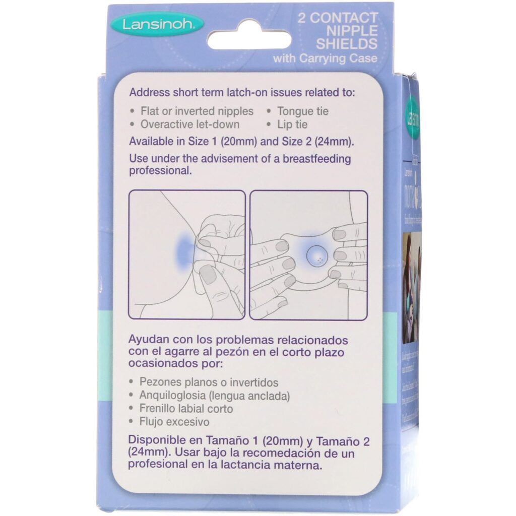Lansinoh, Contact Nipple Shields with Case, 20 mm, 2 Pack - Imagem 2