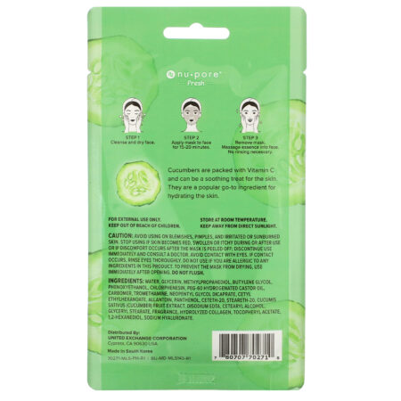 Nu-Pore, Girl's Night In Sheet Mask, Cucumber, 1 Sheet - Image 2