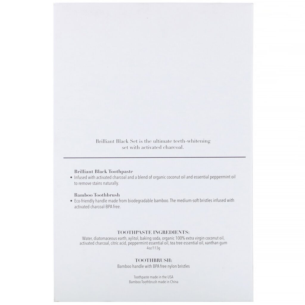 Terra & Co., Conjunto de Creme Dental e Escova de Dentes Brilliant Black, 1 Kit - Imagem 3