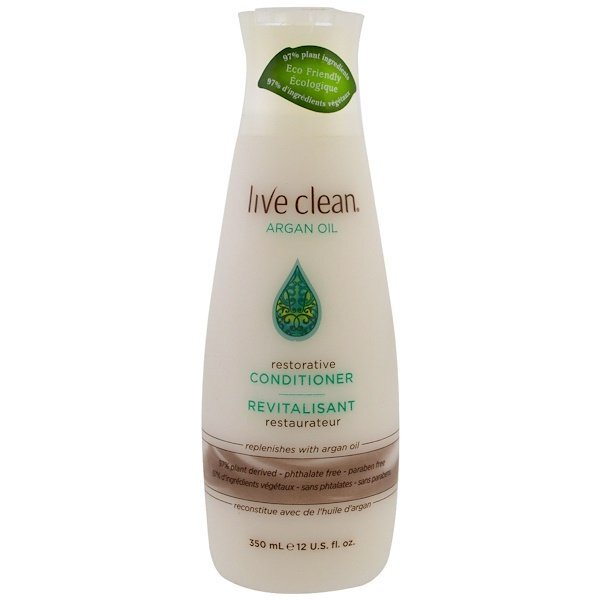 Live Clean, Condicionador restaurador, Óleo de argan, 12 fl oz (350 ml)