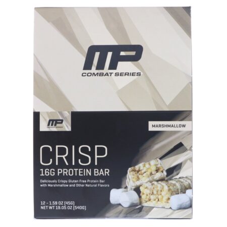 MusclePharm, Barra de Proteínas Combat Crisp, Marshmallow, 12 Barras, 45 g (1,59 oz) Cada - Image 2