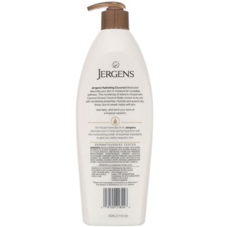 Jergens, Hidrante de coco, com infusão de óleo, 496 ml - Image 2