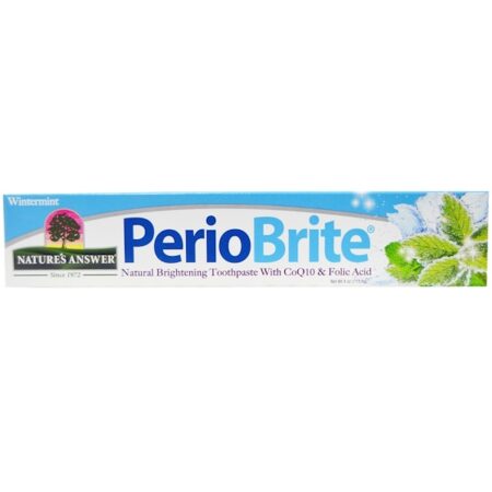 Nature's Answer, PerioBrite, Pasta de Dentes Clareadora Natural com CoQ10 e Ácido Fólico, 4 fl oz (113,4 g)