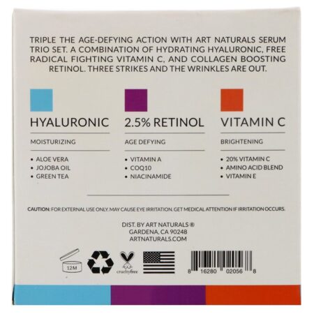 Artnaturals, Serum Trio Set, Anti-Aging, 3 Serums, 1 fl oz (29.5 ml) Each — foto 3 Artnaturals, Serum Trio Set, Anti-Aging, 3 Serums, 1 fl oz (29.5 ml) Each — foto 3