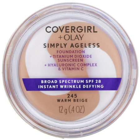 Covergirl, Base Olay Simply Ageless, 245 Bege quente, 12 g - Image 2